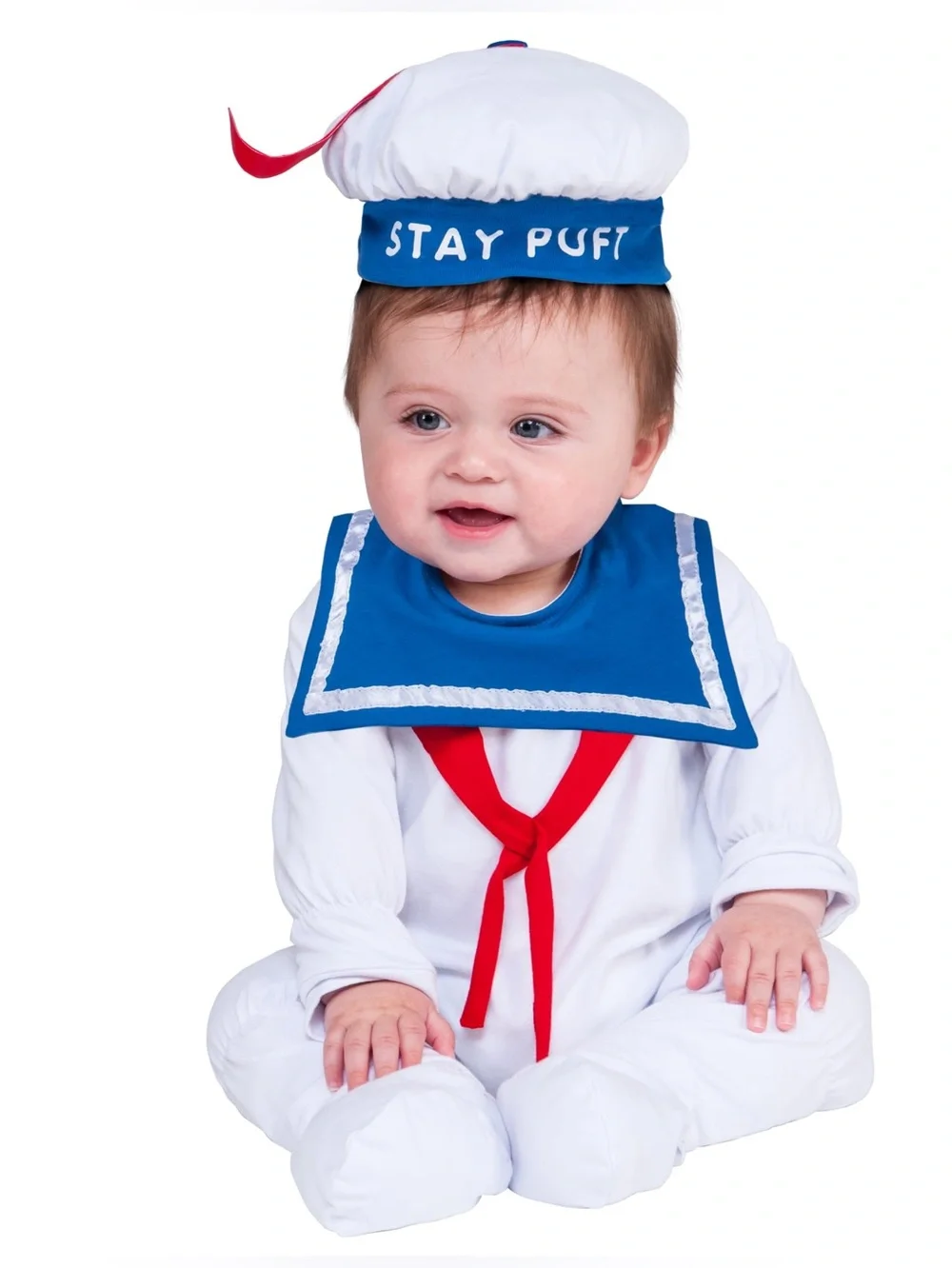 NWT Ghostbusters Stay Puft Marshmallow Man baby romper costume - Picture 1 of 16